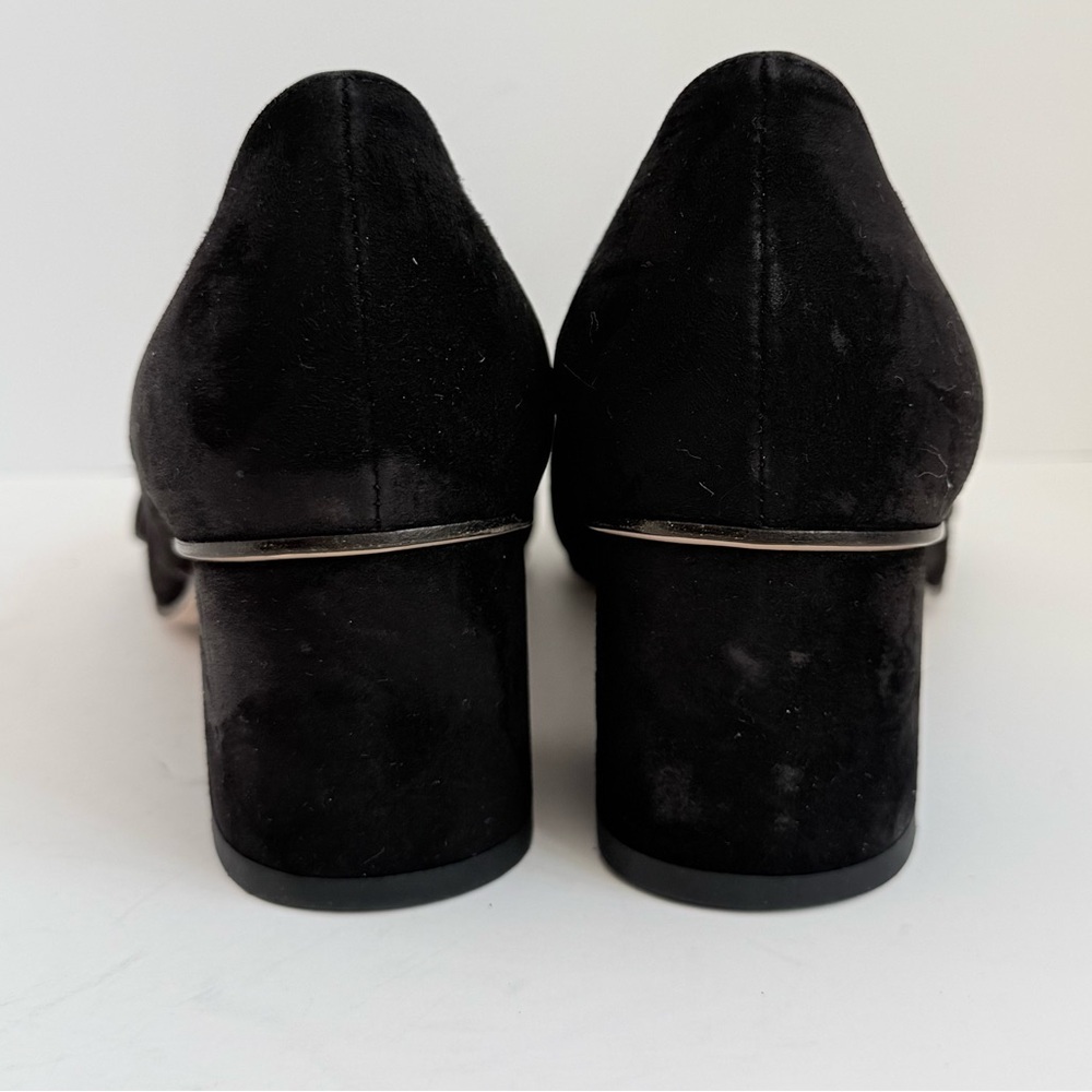 Gucci Black Suede Leather Marmont GG Fringe 55mm Loafer Pumps EU 37.5 - Picture 5 of 11
